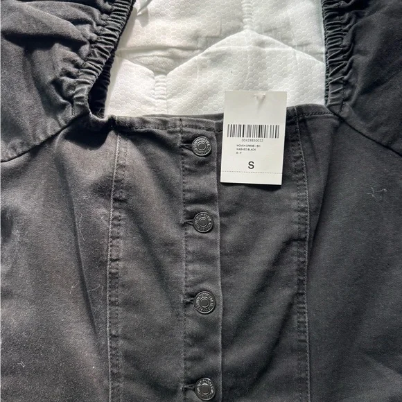 Forever 21 Black Mini Dress with Button Detail - Picture 2 of 4